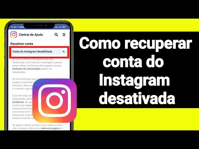 Como recuperar conta do Instagram DESATIVADA | (Novo Método 2024)