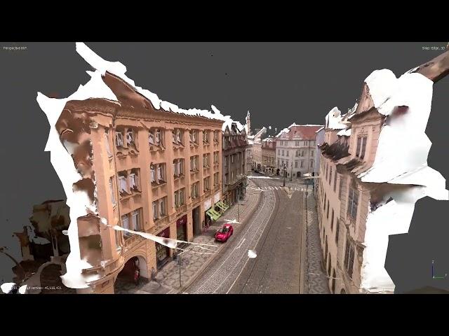 Super realistic 3D model w/ mobile mapping camera - 72 sec. ride at 5FPS - Photogrammetry - no LiDAR