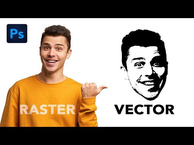 How To Convert RASTER Image Into VECTOR in Photoshop!