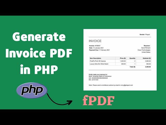 How to Generate a PDF Invoice and Report in PHP: Complete Tutorial
