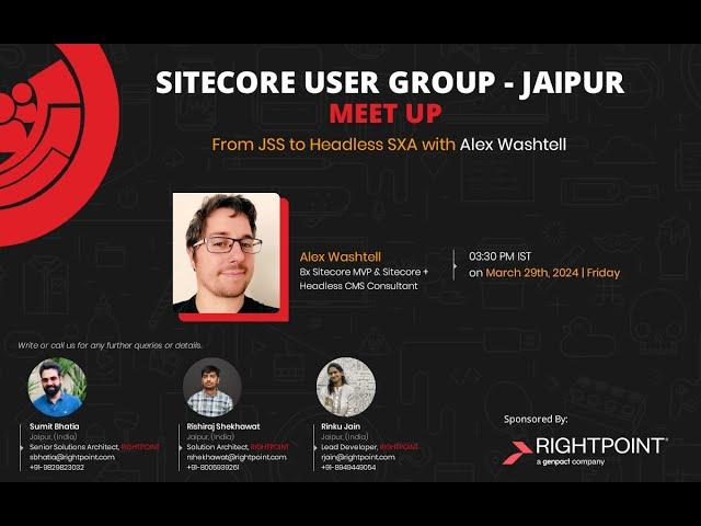 Sitecore User Group Jaipur Meetup | March 29 2024 | Alex Washtell