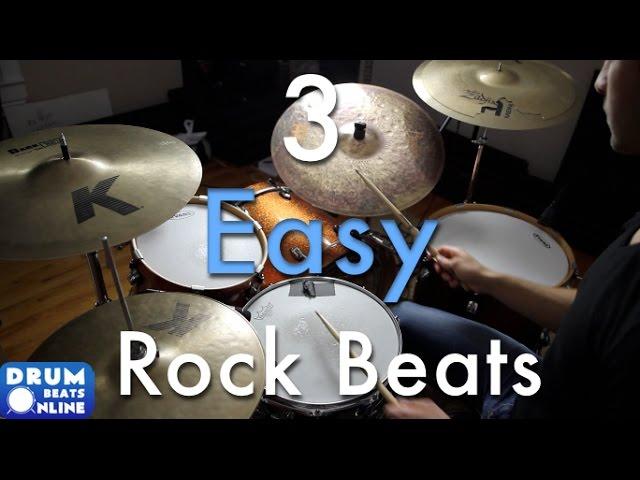 3 Easy Beginner Rock Beats - Beginner Drum Lesson | Drum Beats Online