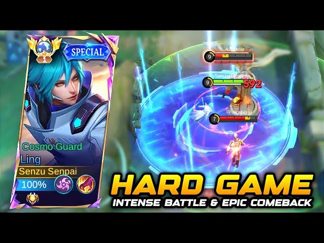 LING HARD GAME!! HARD TO WIN IN THIS MATCH and I TRY TO PERFECT WIN - Ling Gameplay Mobile Legends