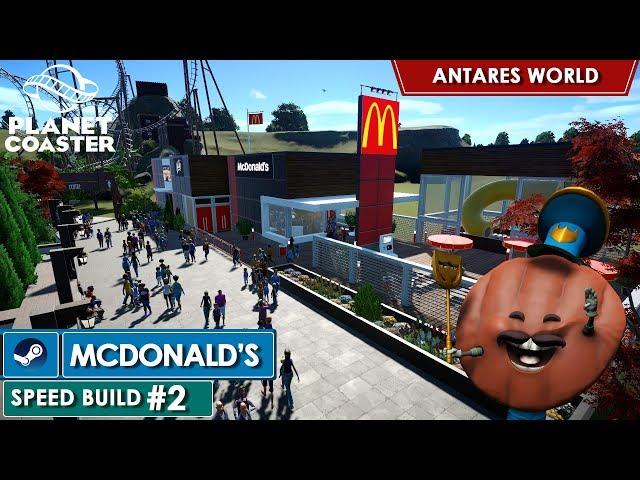 Let's build #2 - McDonald's Restaurant - Planet Coaster [SPEED BUILD] (Antares World)