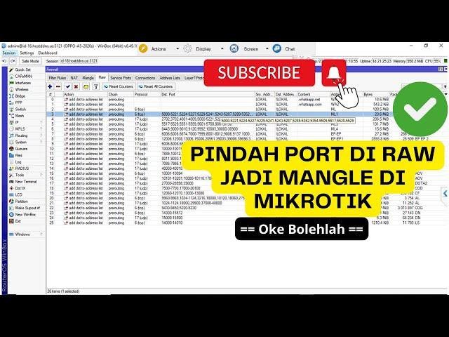 Perbaiki Settingan Mikrotik - Pindah Port Game RAW ke Mangle | 3 Step jadi 1
