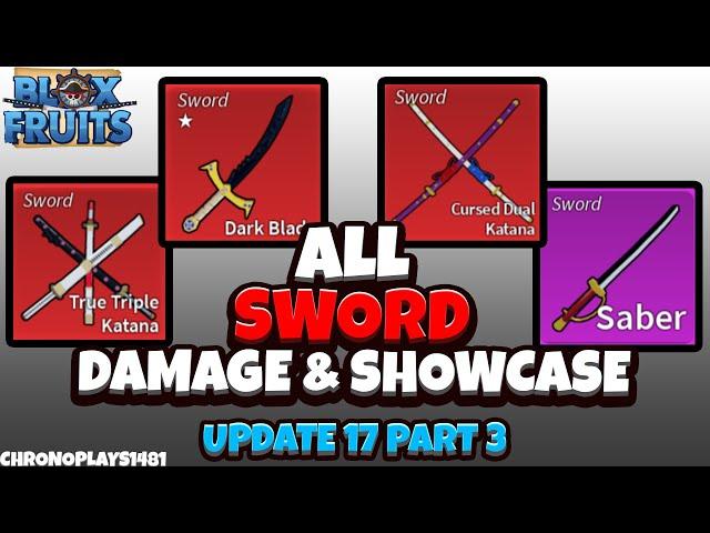 All Sword Damage and Showcase [600 Mastery] - Blox Fruits Update 17 Part 3