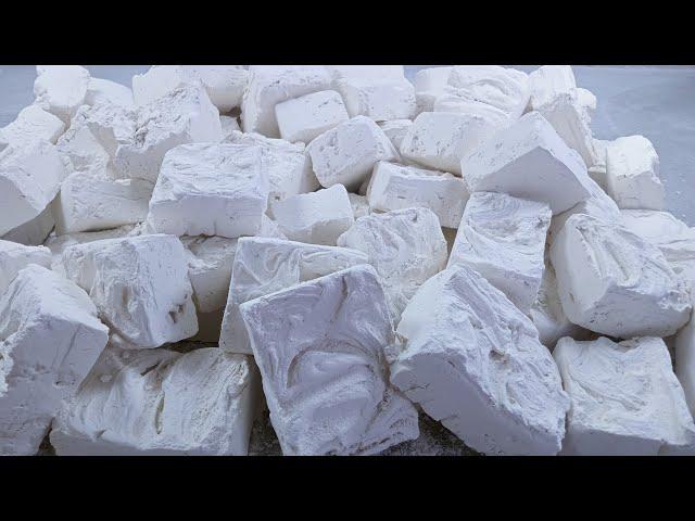 Soft white gym chalk blocks crushing | Crunchy | Crispy | Oddly satisfying | ASMR