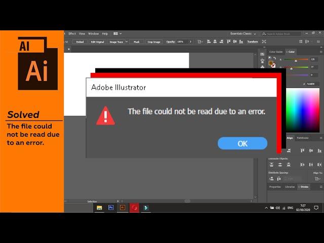 Solved! The File can not be read due to an error - Adobe Illustrator