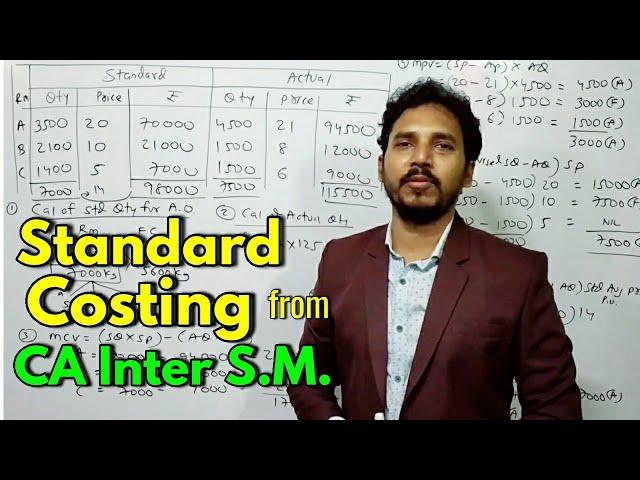 #11 Standard Costing ( Material Mix and Yield Variances) for CA Inter /CMA/Mcom By CA. Brijesh Singh