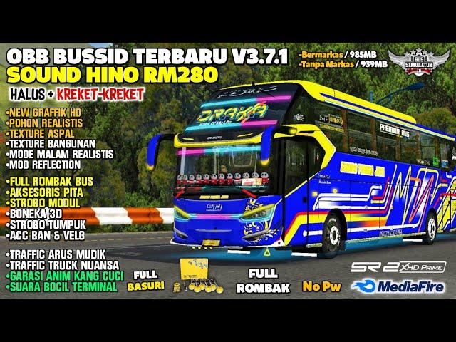 OBB BUSSID V3.7.1 TERBARU SOUND HINO RM280 | GRAFFIK HD | FULL ROMBAK BUS