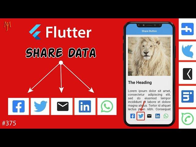 Flutter Tutorial - Create Social Share Buttons | Share Text, Link | WhatsApp, Facebook, Twitter