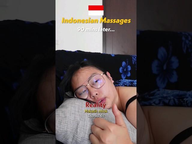 Indonesian Massages: Expectation vs Reality #culture #indonesia #skit #funny