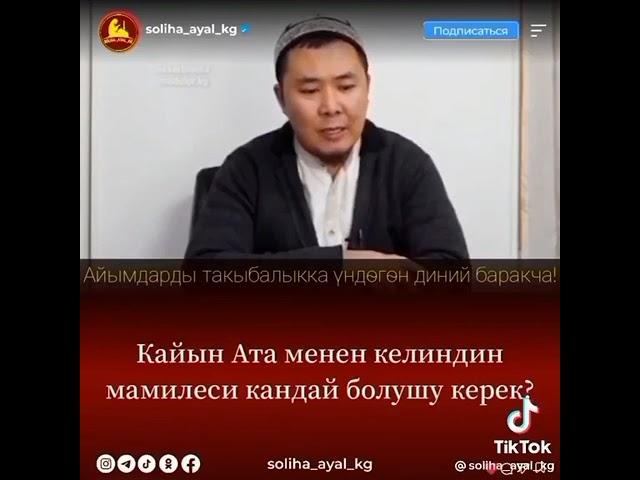 КАЙЫН АТА МЕНЕН КЕЛИНДИН МАМИЛЕСИ КАНДАЙ БОЛУШУ КЕРЕК