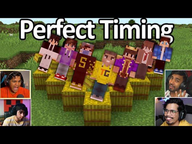 Indian gamers PERFECT TIMING in Minecraft  techno gamerz, bbs, mythpat, gamerfleet, yessmartypie