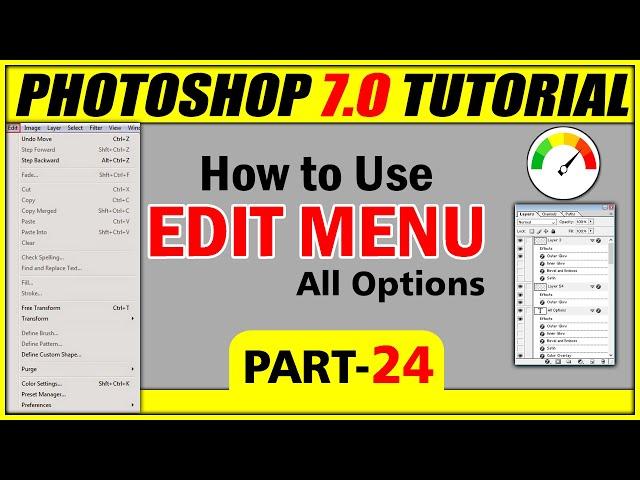 Edit Menu- Adobe Photoshop 7.0 Tutorial for Beginners in Hindi/ Urdu I Part- 24