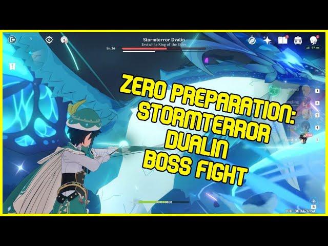 Genshin Impact - Stormterror Dvalin Boss Full Fight