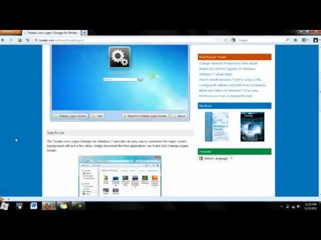 How to change lock screen on Windows 7