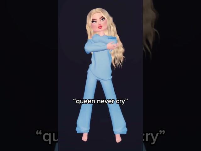 Queen Never Cry in DRESS TO IMPRESS! #roblox #shorts #dti #memes