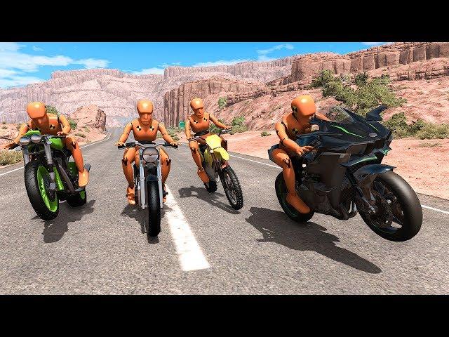 Motorbike Crashes #15 - BeamNG DRIVE | SmashChan