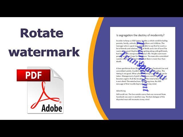 How to Rotate watermark in a pdf file using adobe acrobat pro dc