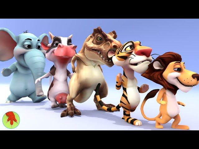 Funny Animals Cartoon, Cow, Tiger, Lion, Elephant, Dinosaur, Merayakan Hari Kemerdekaan Indonesia