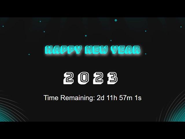 Happy New Year 2024 Countdown clock using CSS and Java Script | CSS and Java Script Tutorials