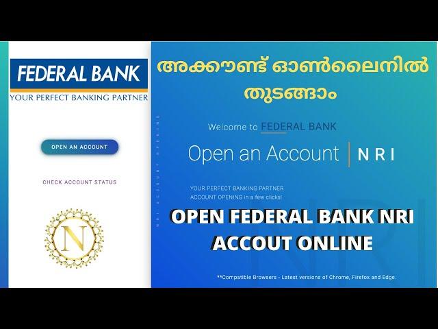 Open New NRI NRO Account Online In Federal Bank