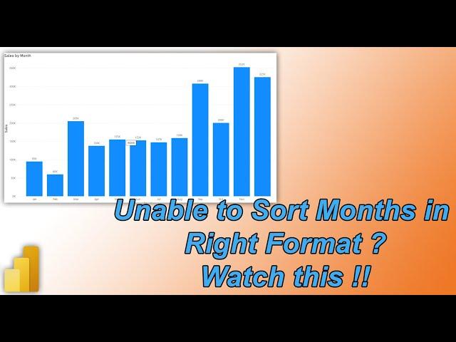 How to Sort Months the right way in PowerBI | Bar Chart | MI Tutorial