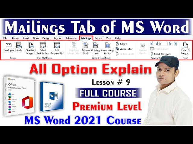 Complete use of Mailing Tab of MS Word 2021 | Complete MS Word 2021 Course in Hindi