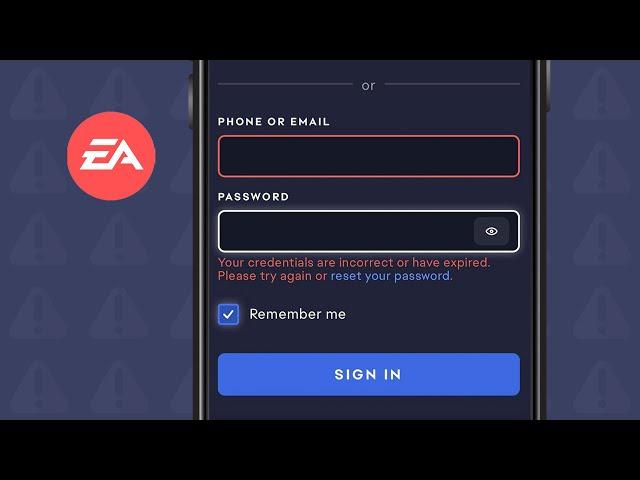 EA 'Incorrect or expired credentials' while signing into FUT web app & FIFA Companion app