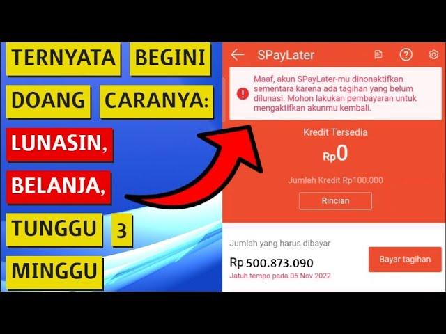 Cara mengaktifkan shopee paylater yang dinonaktifkan karena telat bayar