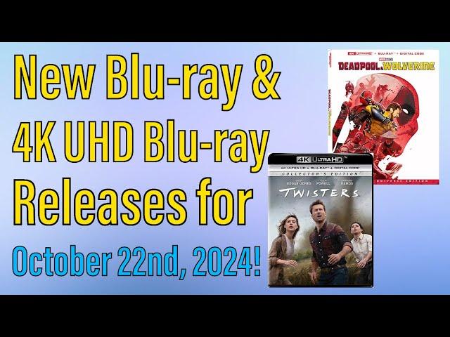 New Blu-ray & 4K UHD Blu-ray Releases for October 22nd, 2024!