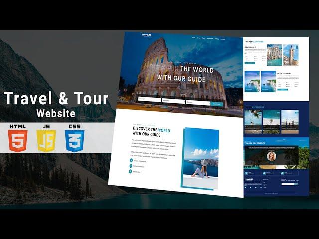 Responsive Travel Website Using HTML CSS JavaScript