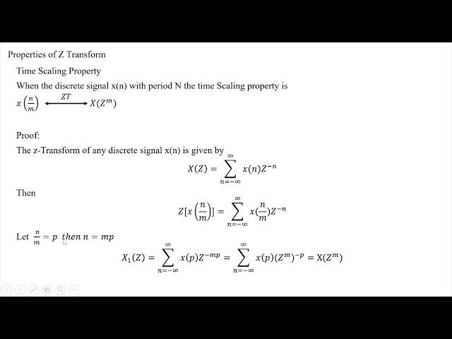 17 Properties of Z transform | Time scaling property of Z transform |Z transform | AL AMIN