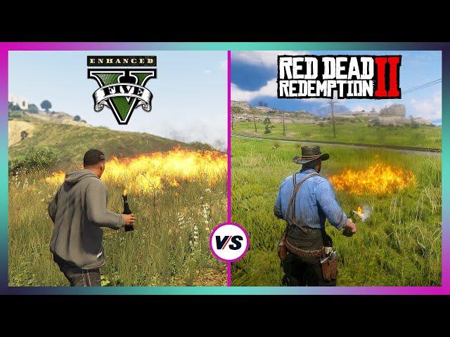 GTA 5 Enhanced Edition vs Red Dead Redemption 2 - Ultimate Side By Side Comparison