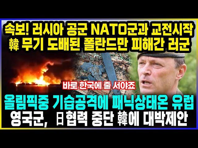 속보! 러시아 공군 NATO군과 교전시작 韓무기 도배된 폴란드만 피해간 러군 / 올림픽중 기습공격에 패닉상태온 유럽 영국군, 日 협력 중단 韓에 대박제안