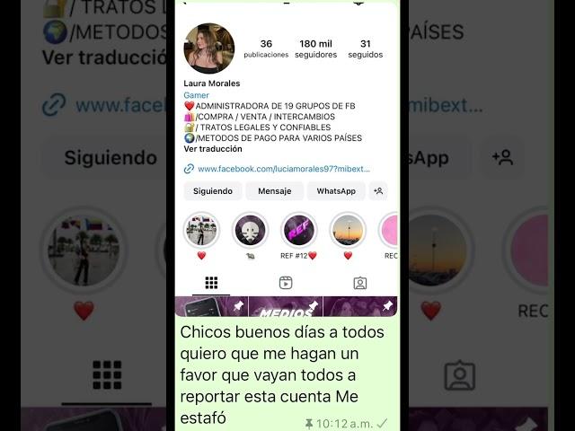 La pueden ir a reportar a #Instagram  #Laura Morales #Laura Morales #Estafa