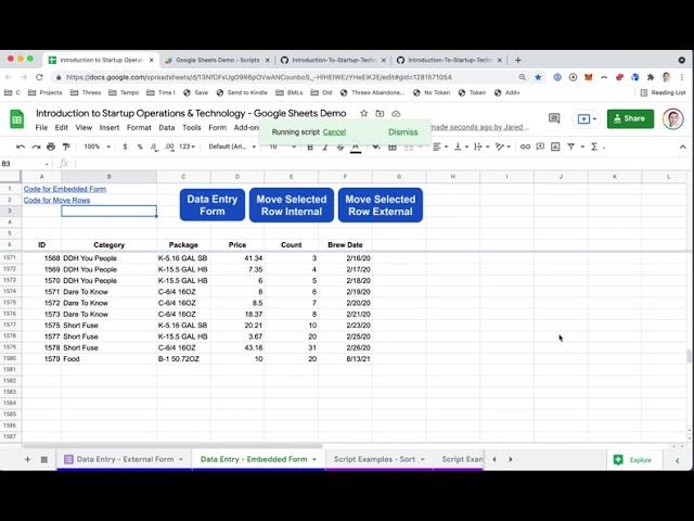 5.4.4 Data Entry - Embedded Forms in Google Sheets