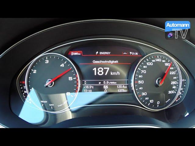 2015 Audi A6 Facelift 2.0 TDI (190hp) - 0-220 km/h acceleration (60fps)