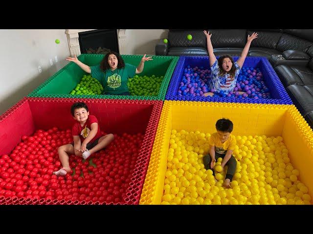 LAST to LEAVE the COLORED Lego Ball Pit!