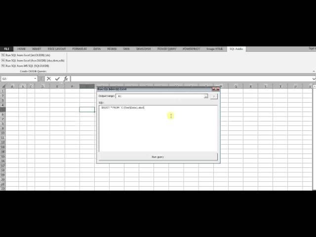 Using SQL in Excel Tutorial (Excel SQL Add-In)