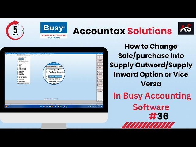 Learn How to  Change Sale/purchase Into Supply Outword/Supply Inward Option or Vice Versa