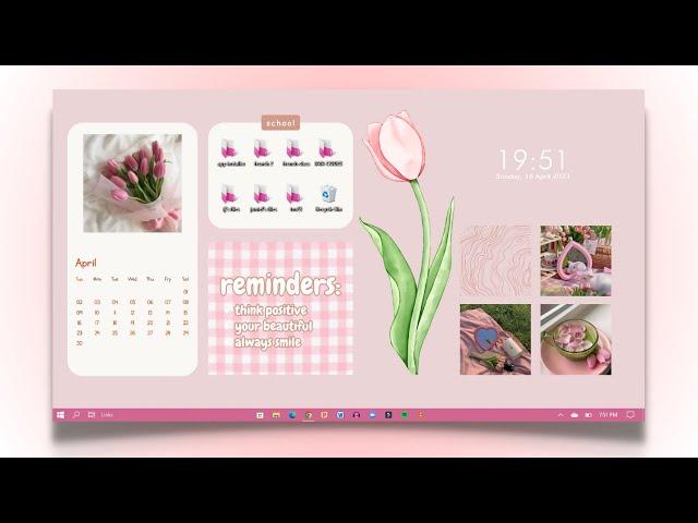 how to make your laptop/desktop aesthetic  pink theme