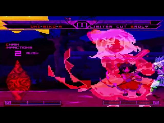 KOF MUGEN Oni-Miko-R vs Limiter Cut Broly (12P)