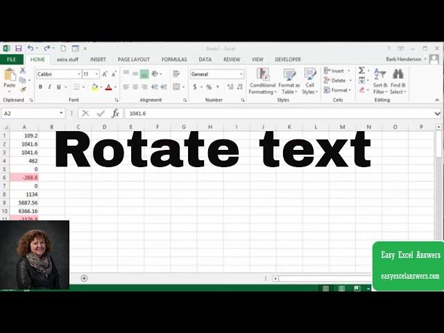 rotate text in Excel