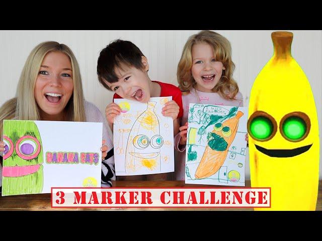 3 Marker Challenge with Roblox Banana Eats in Real Life at My PB and J House!