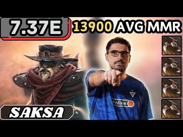 7.37e - Rank 10 Saksa BOUNTY HUNTER Hard Support Gameplay - Dota 2 Full Match Gameplay