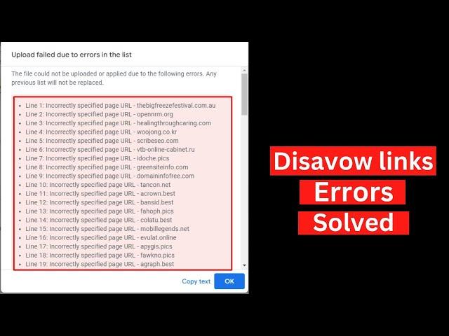 Fix Google Disavow Links Errors Now