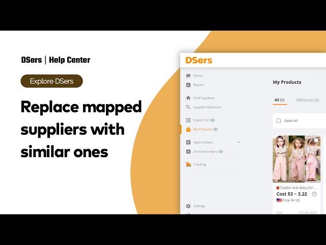 Explore DSers - Replace mapped suppliers with similar ones - DSers