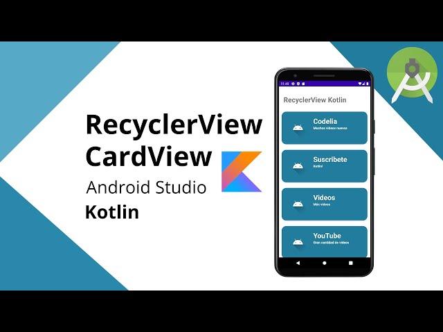 Kotlin - Android Studio - RecyclerView con CardView tutorial completo | Diseño Material 2021